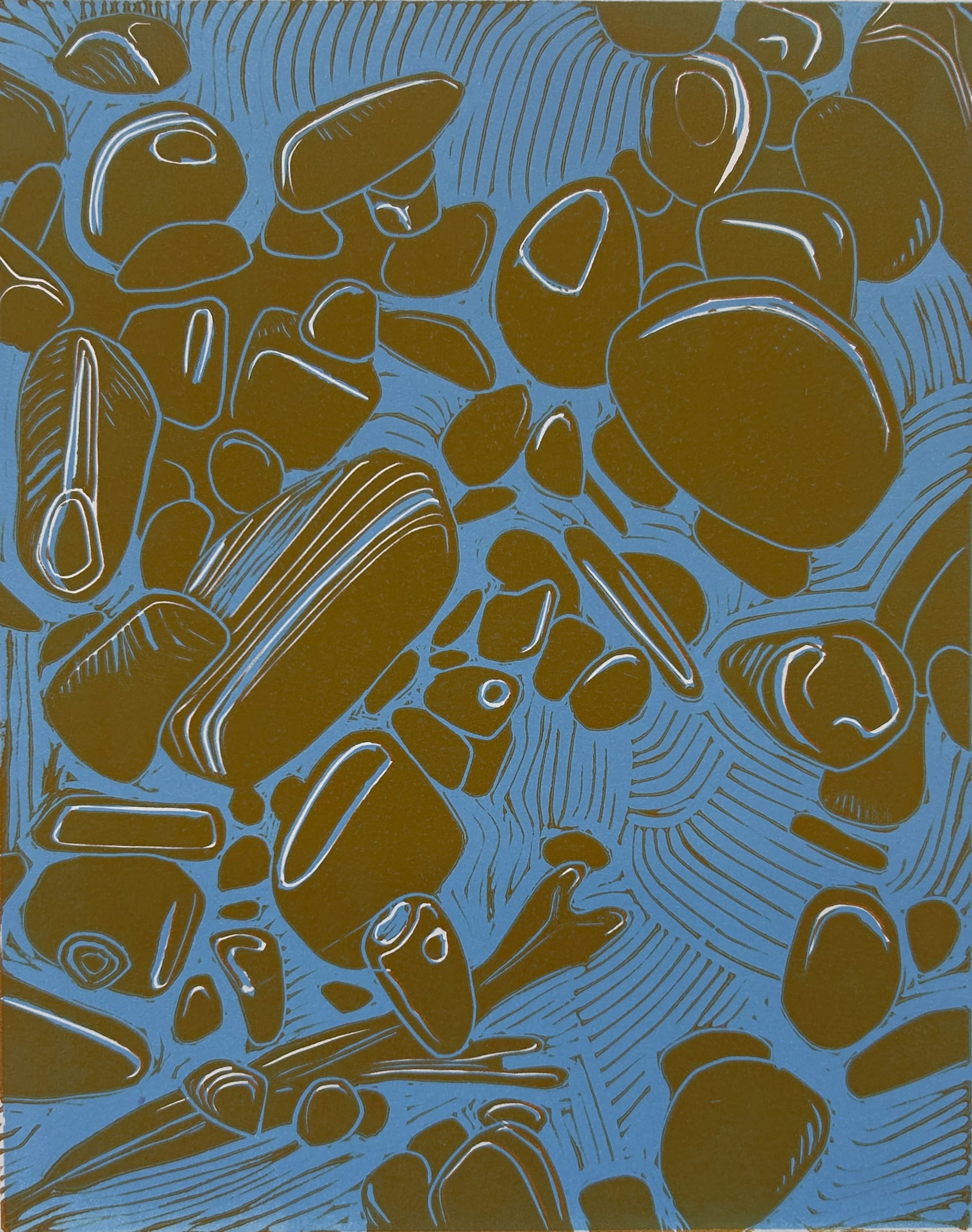 Pebbles (Linocut) - 2